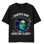 chopped hair bob cut girl tshirt