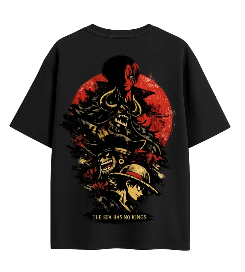one piece sea has no kings backside mockup one piece oversized tshirt