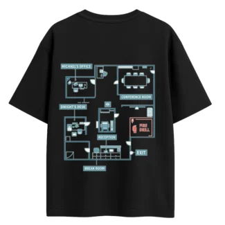 the office, corporate life, office memes, office oversized tshirts, black, michael scott, dwight, dundie